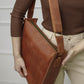 Women large leather shopper bag "Lentata"