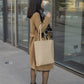 Women Leather large bag shopper color Beige "Mojave"