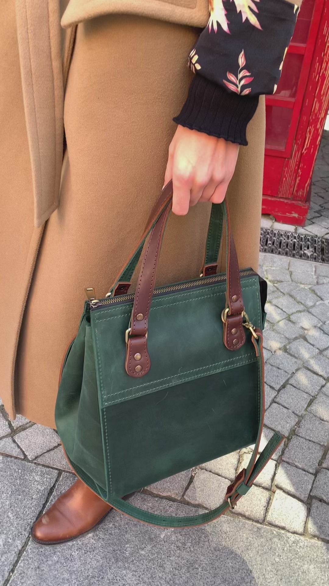 Women large Green leather handbag Adele – Bag Wow