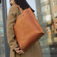 Women Leather large bag shopper color cognac "Mojave"