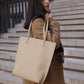 Women Leather large bag shopper color Beige "Mojave"