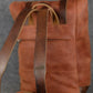 Men Backpack leather Cognac + Cherry "Hankle H42"
