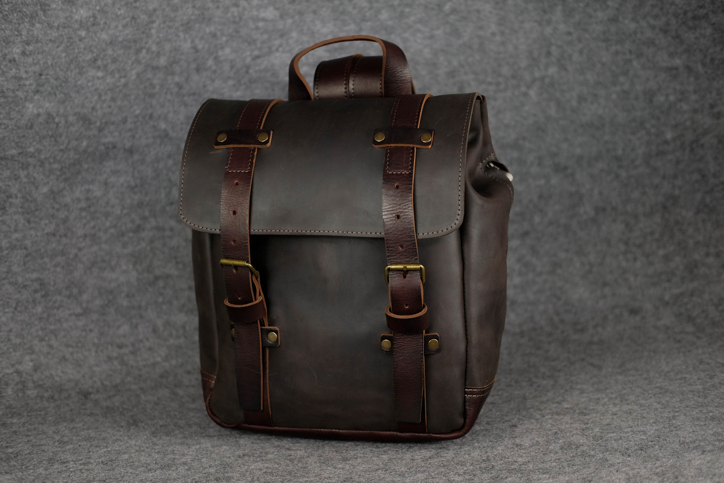 Men Backpack leather Cognac + Cognac "Hankle H1"
