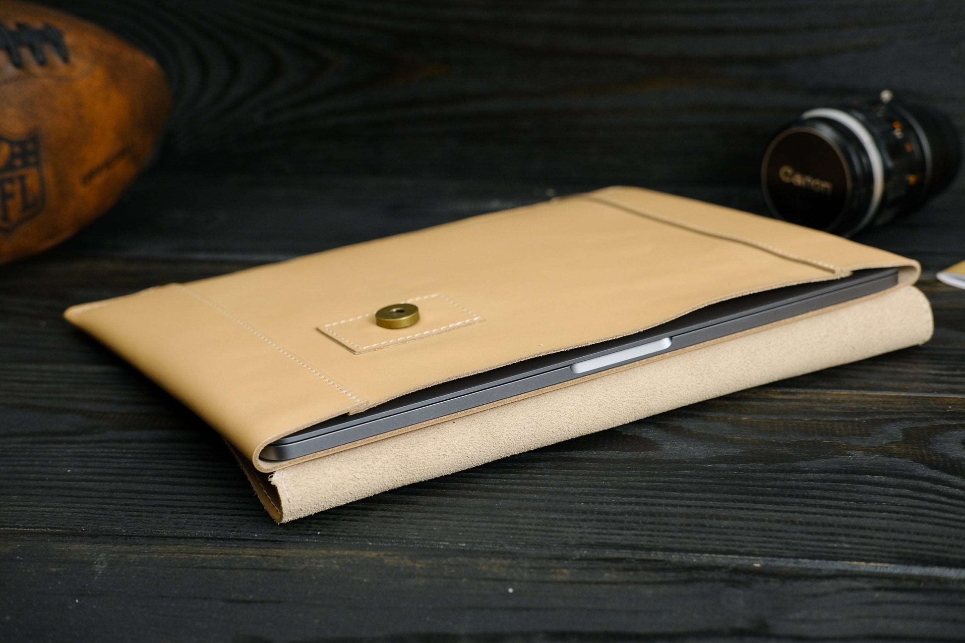 Case for MacBook leather Beige Design №20