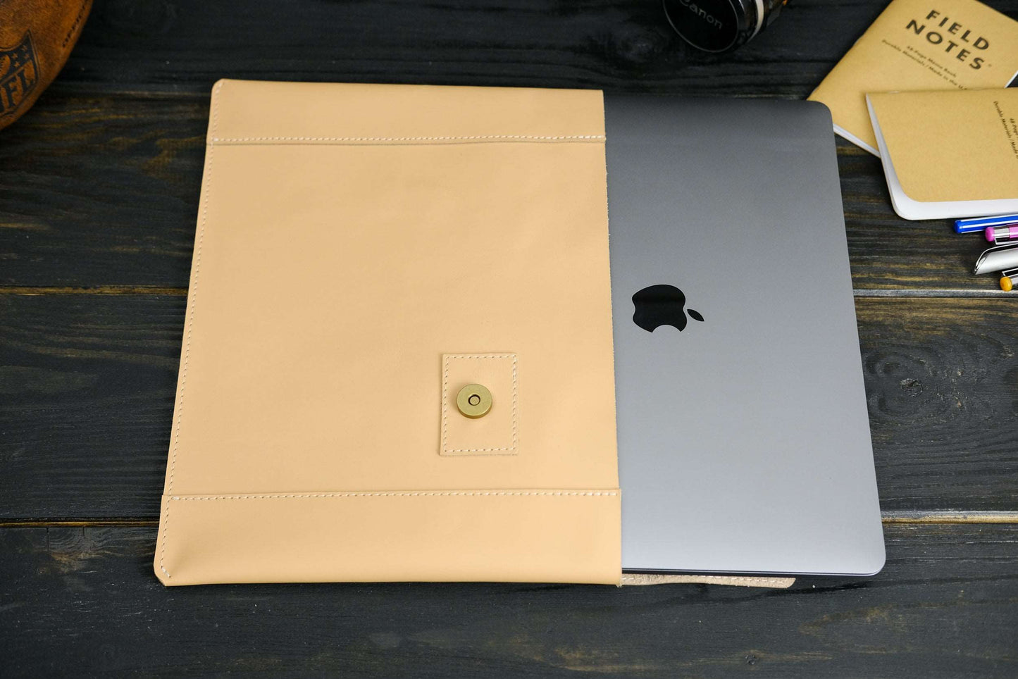 Case for MacBook leather Beige Design №20