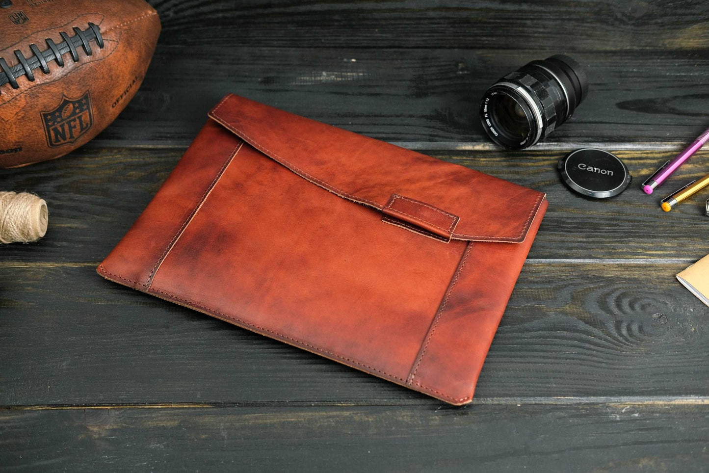 Case for MacBook leather Cherry Design №20