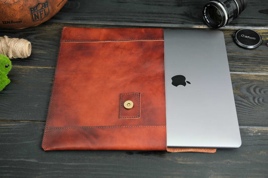Case for MacBook leather Cherry Design №20