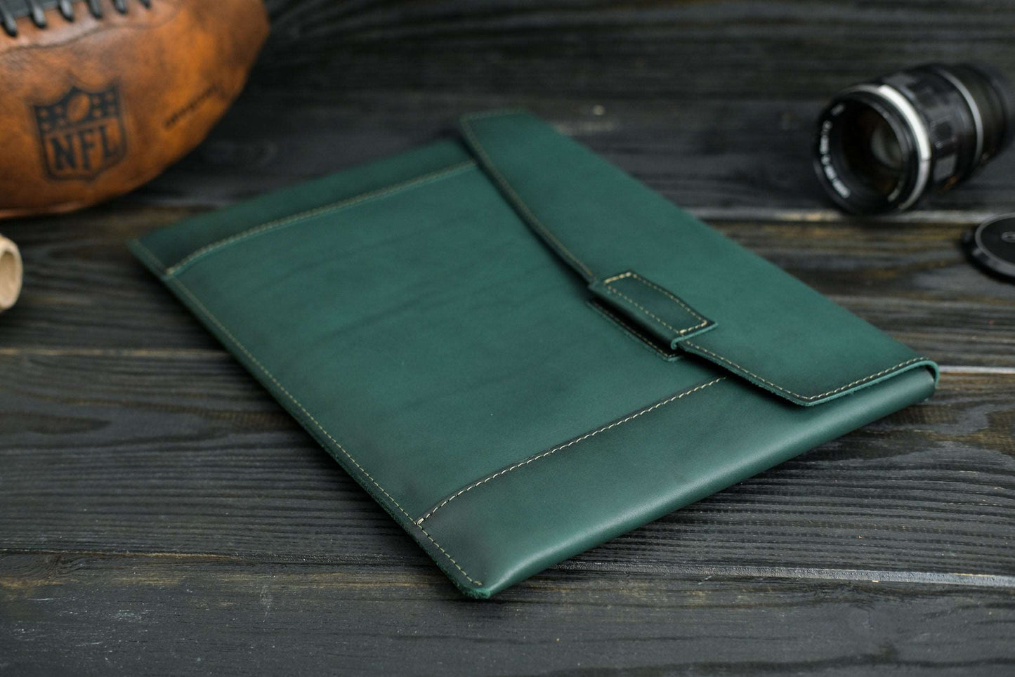 Case for MacBook leather Green Design №20