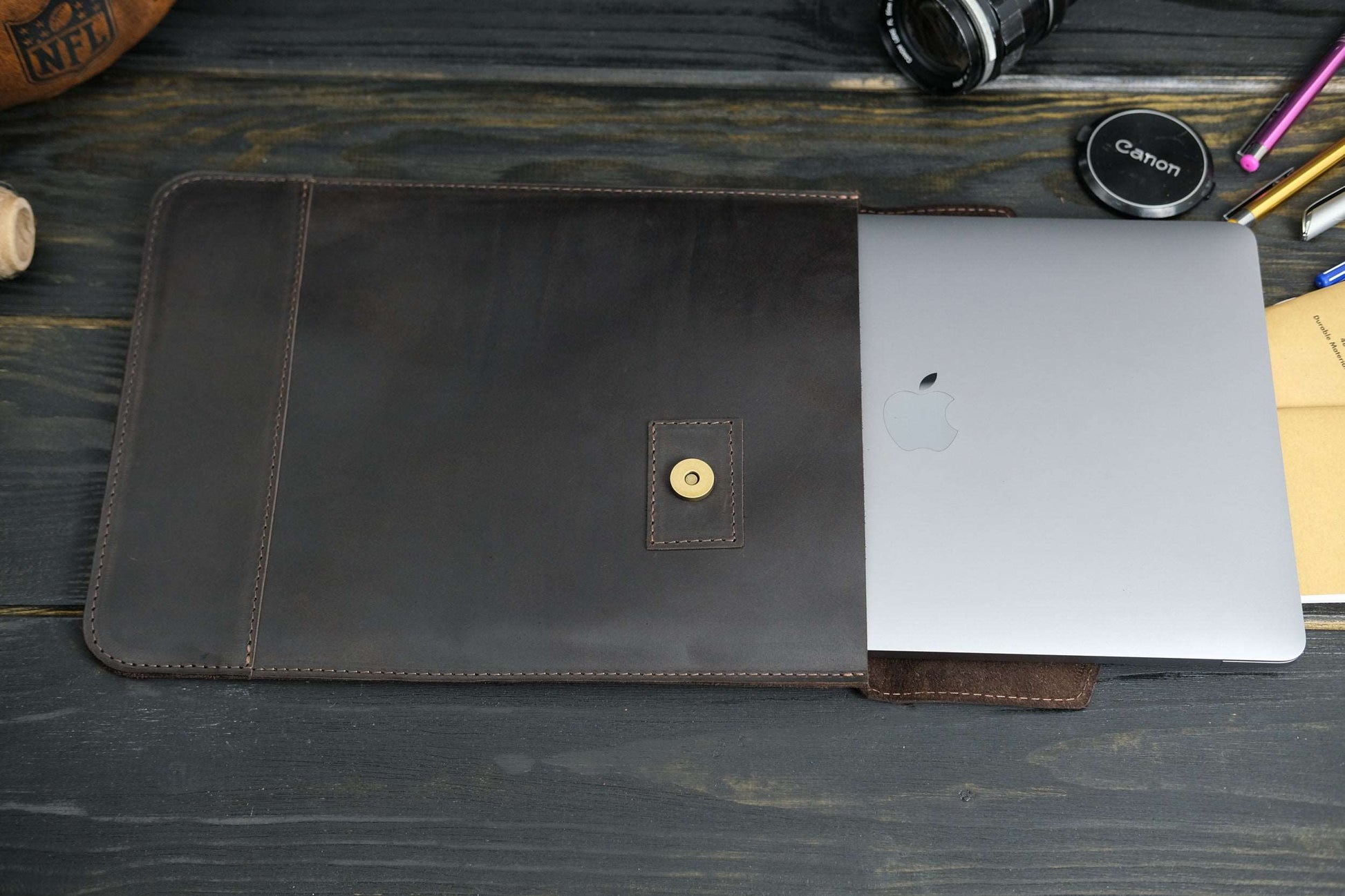 Case for MacBook leather Chocolate Design №21