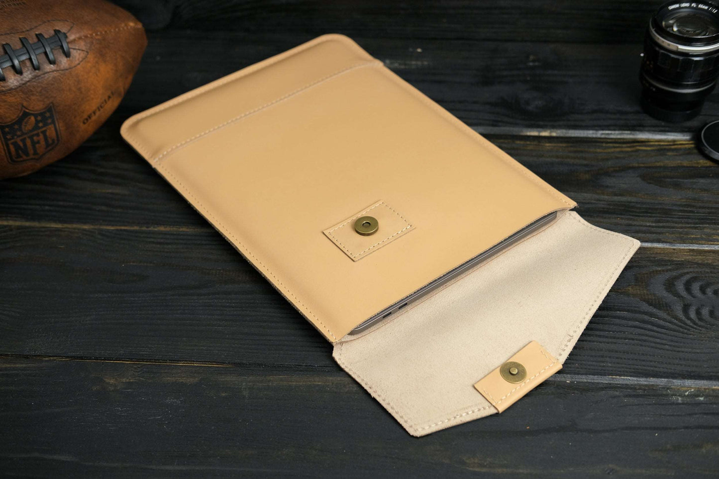 Case for MacBook leather Beige Design №21