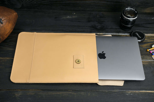 Case for MacBook leather Beige Design №21