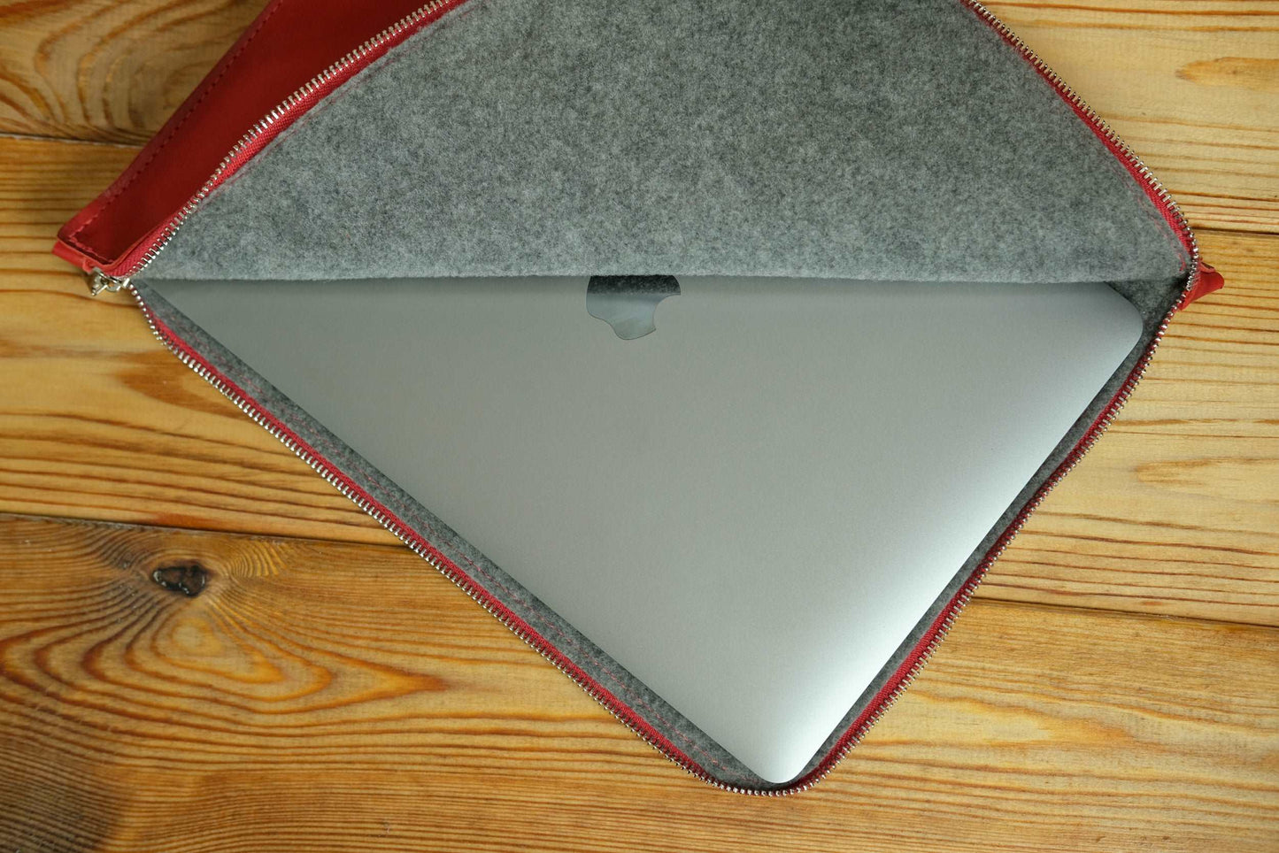 Case for MacBook leather Red Model №41