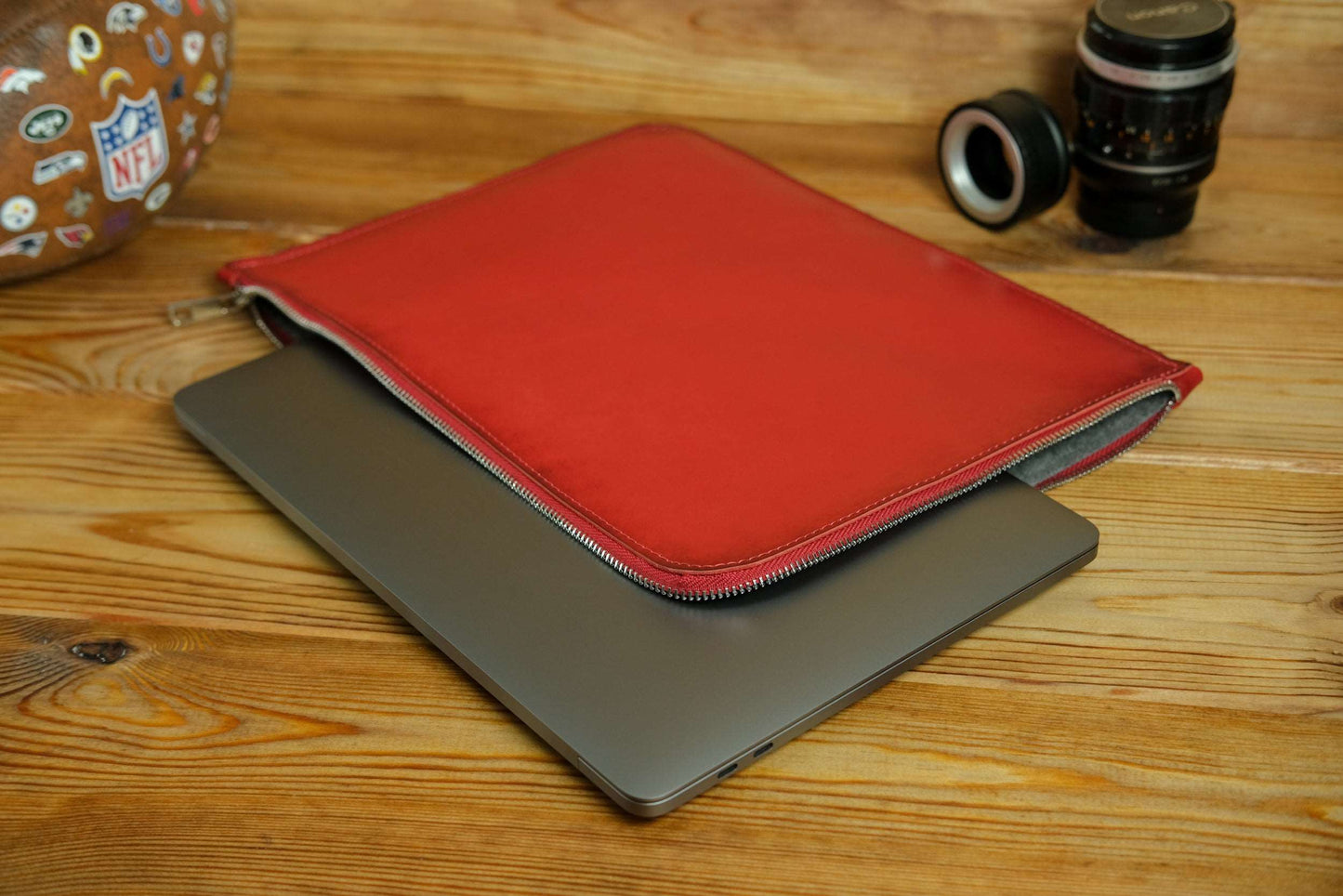 Case for MacBook leather Red Model №41