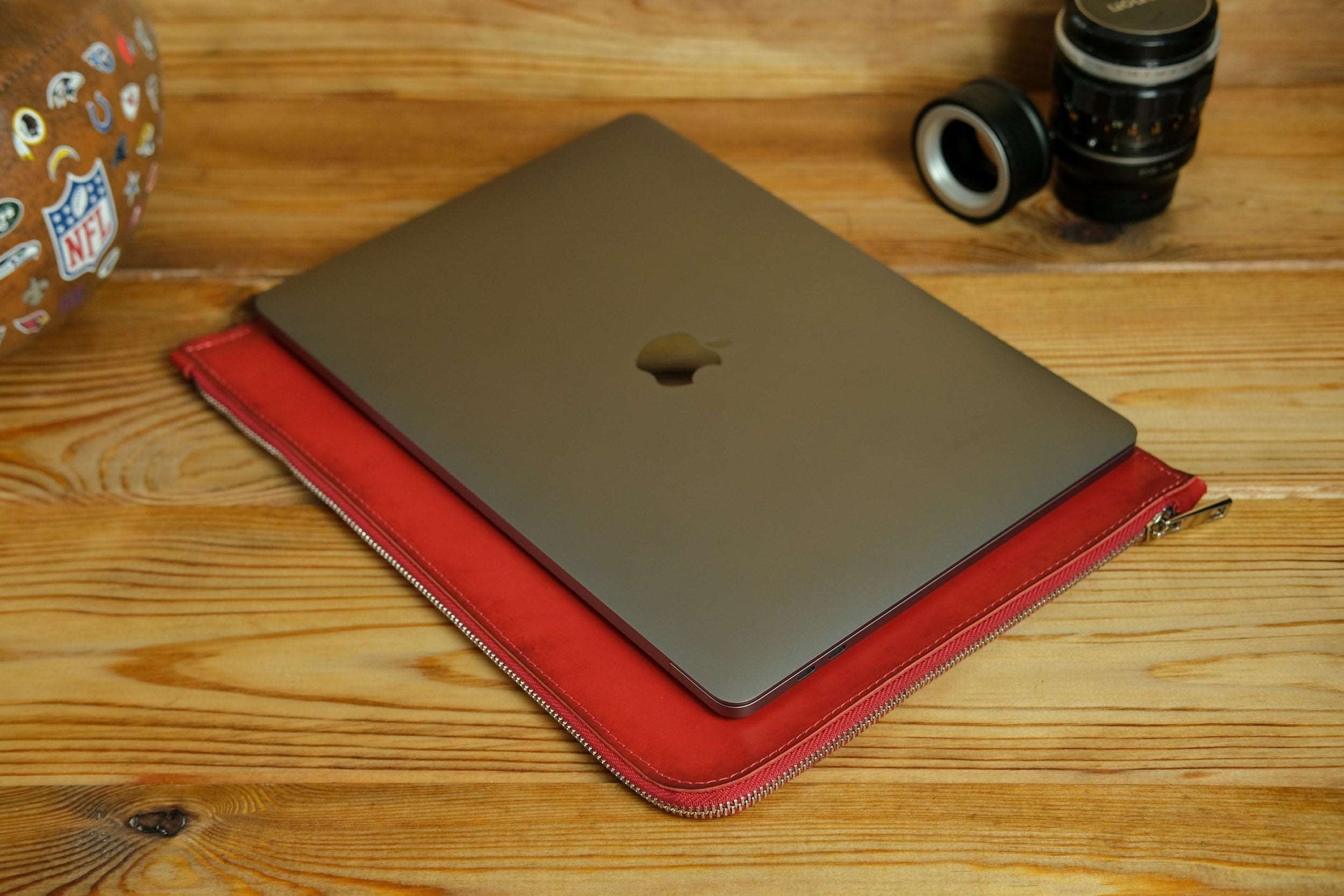 Case for MacBook leather Red Model №41