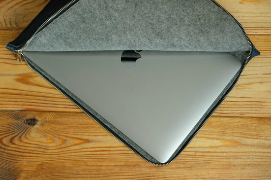 Case for MacBook leather Blue Model №41