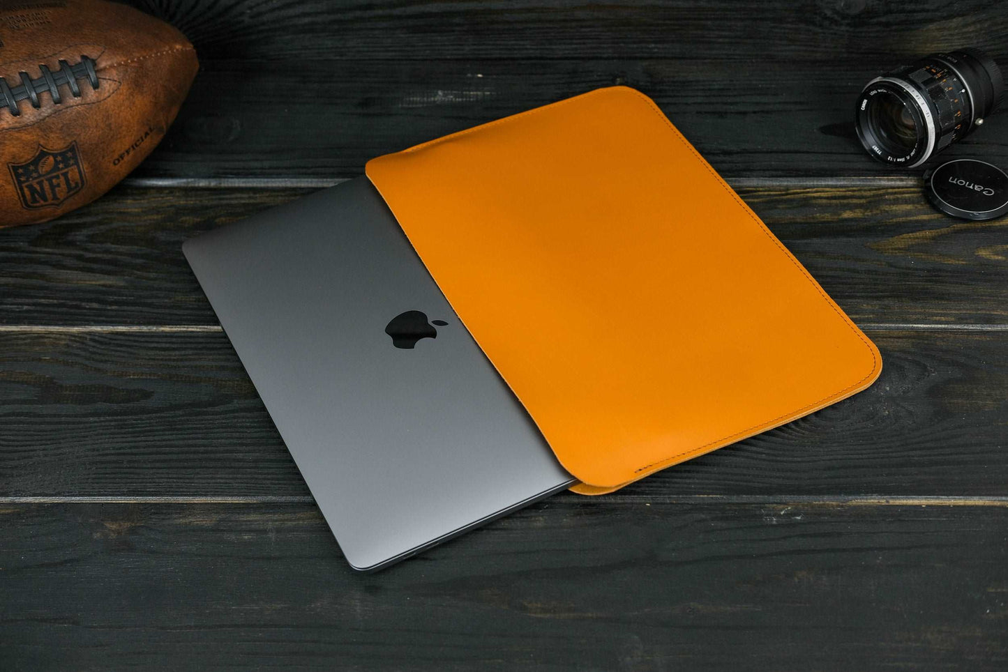 Case for MacBook leather Amber Design №2