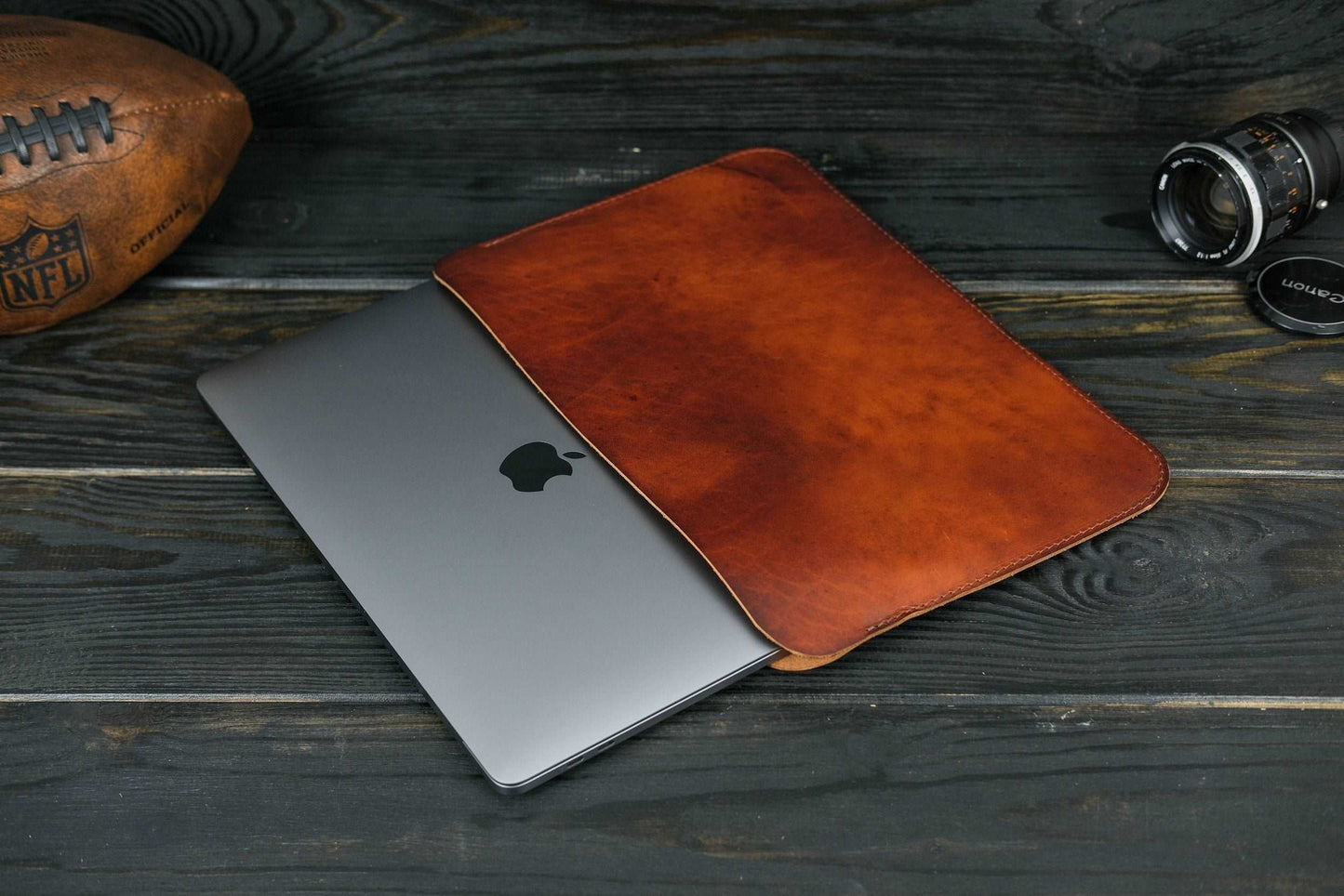 Case for MacBook leather Amber Design №2