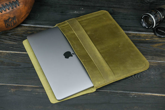 Case for MacBook leather Olive Design №24