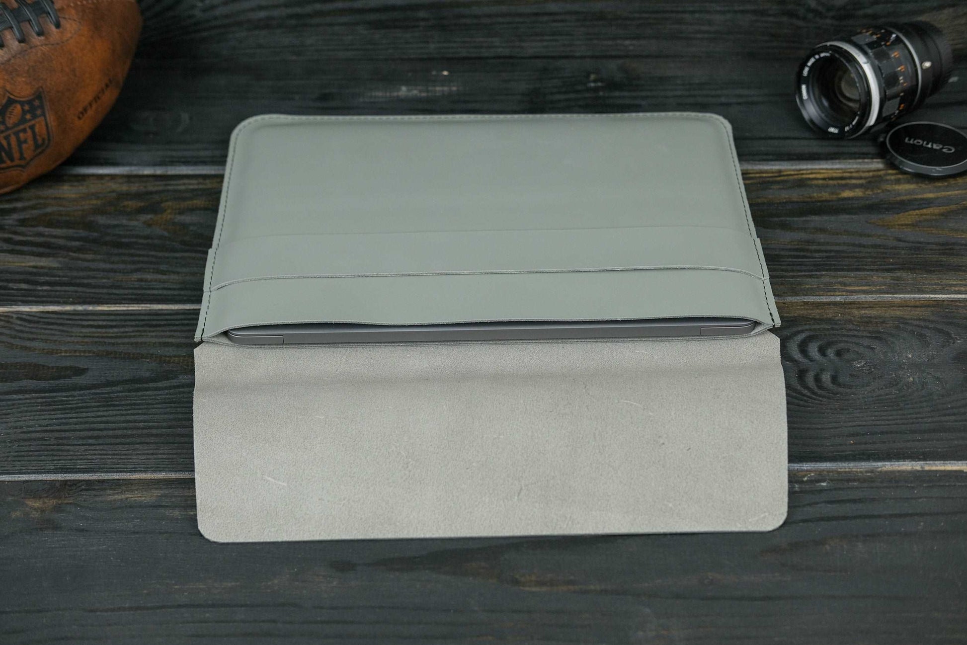 Case for MacBook leather Grey Design №24