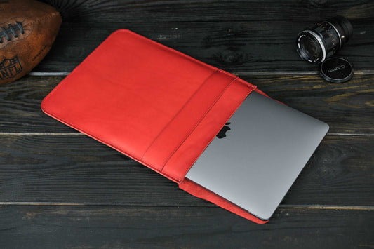 Case for MacBook leather Red Design №25