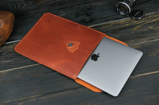 Case for MacBook leather Cognac Model №36