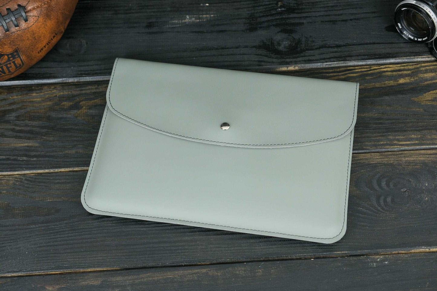 Case for MacBook leather Grey Model №35