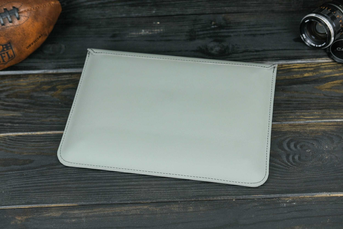 Case for MacBook leather Grey Model №35