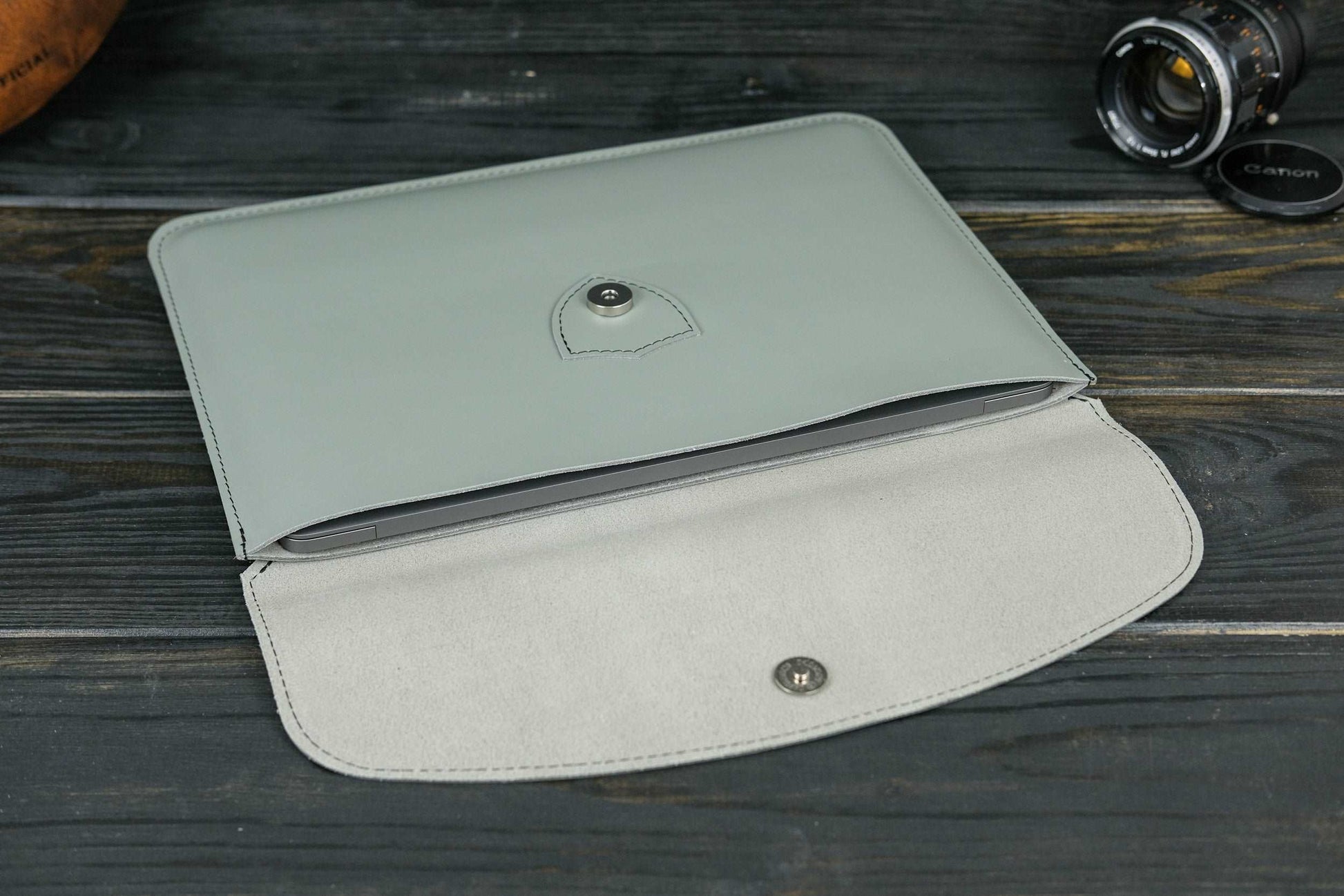 Case for MacBook leather Grey Model №35