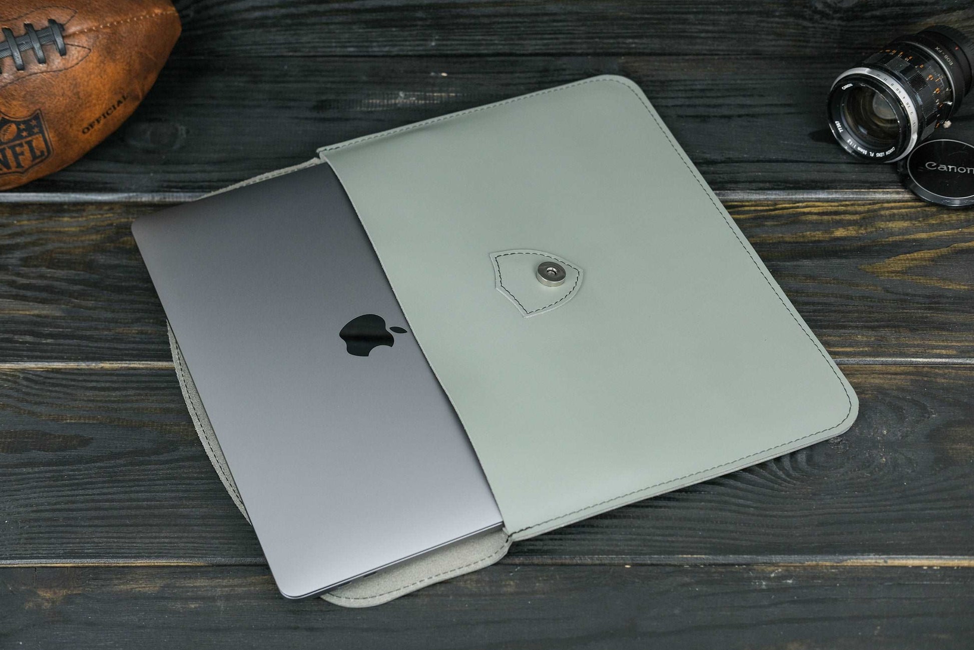 Case for MacBook leather Grey Model №35