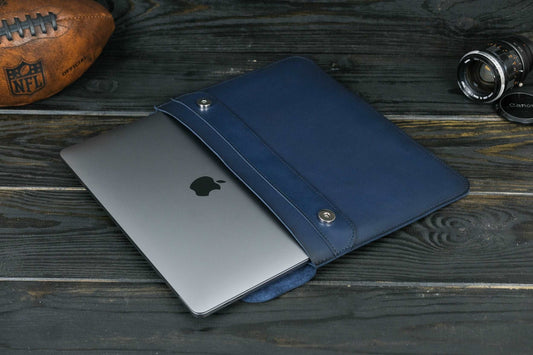 Case for MacBook leather Blue Model №37