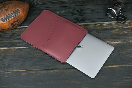 Case for MacBook leather Burgundy Model №30