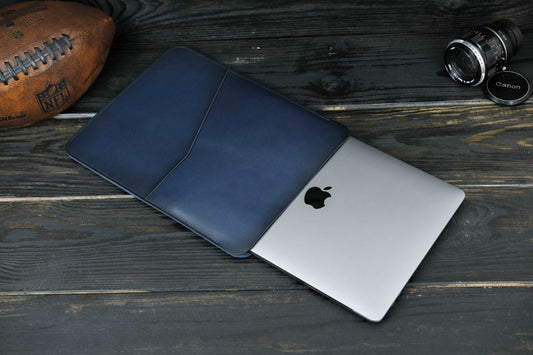 Case for MacBook leather Blue Model №30