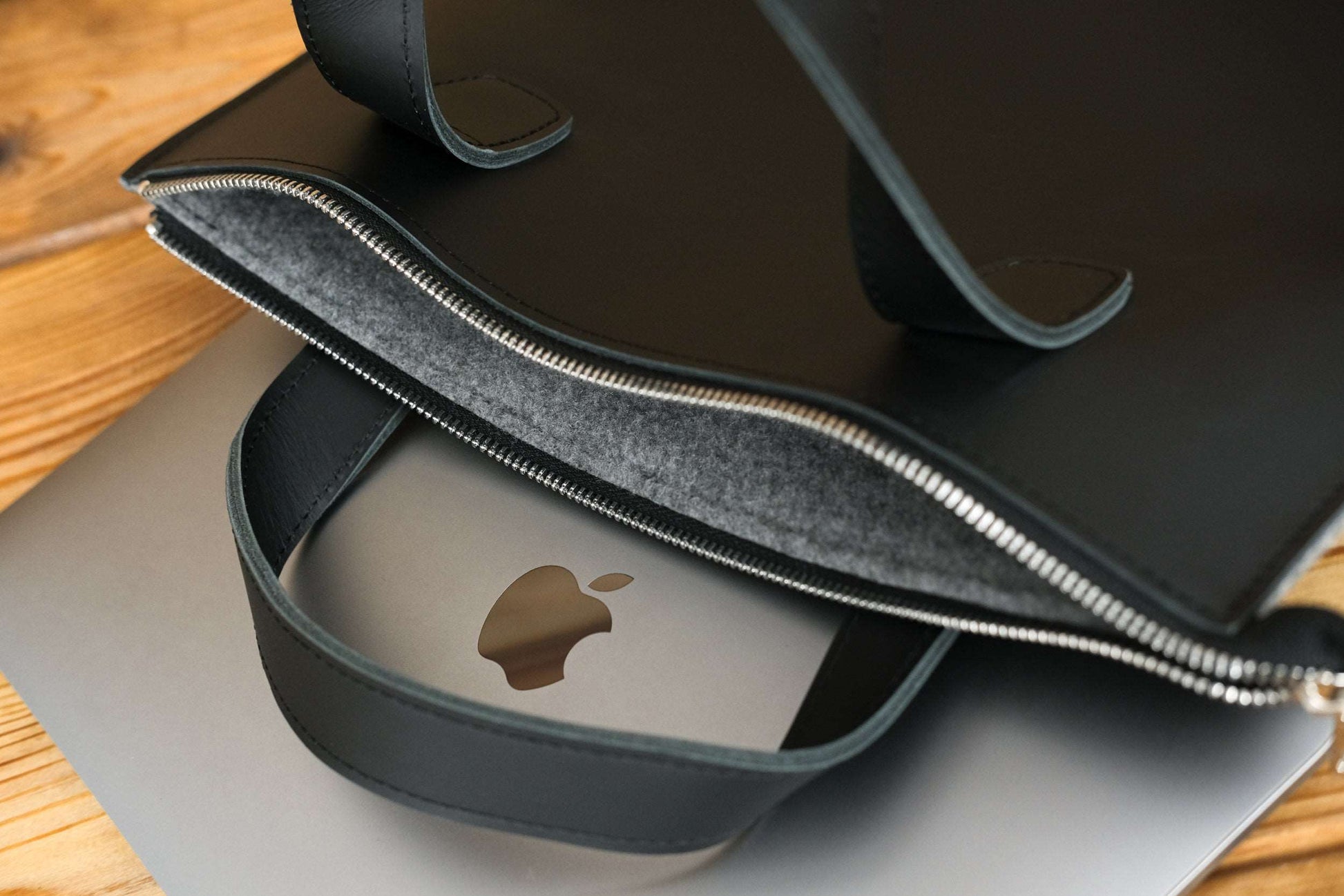 Case for MacBook leather Black Model №43