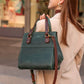 Women large Green leather handbag "Adele"