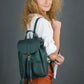 Women leather backpack Cognac "Kyiv"