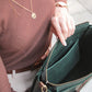 Green women's leather bag