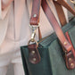 Green women's leather bag