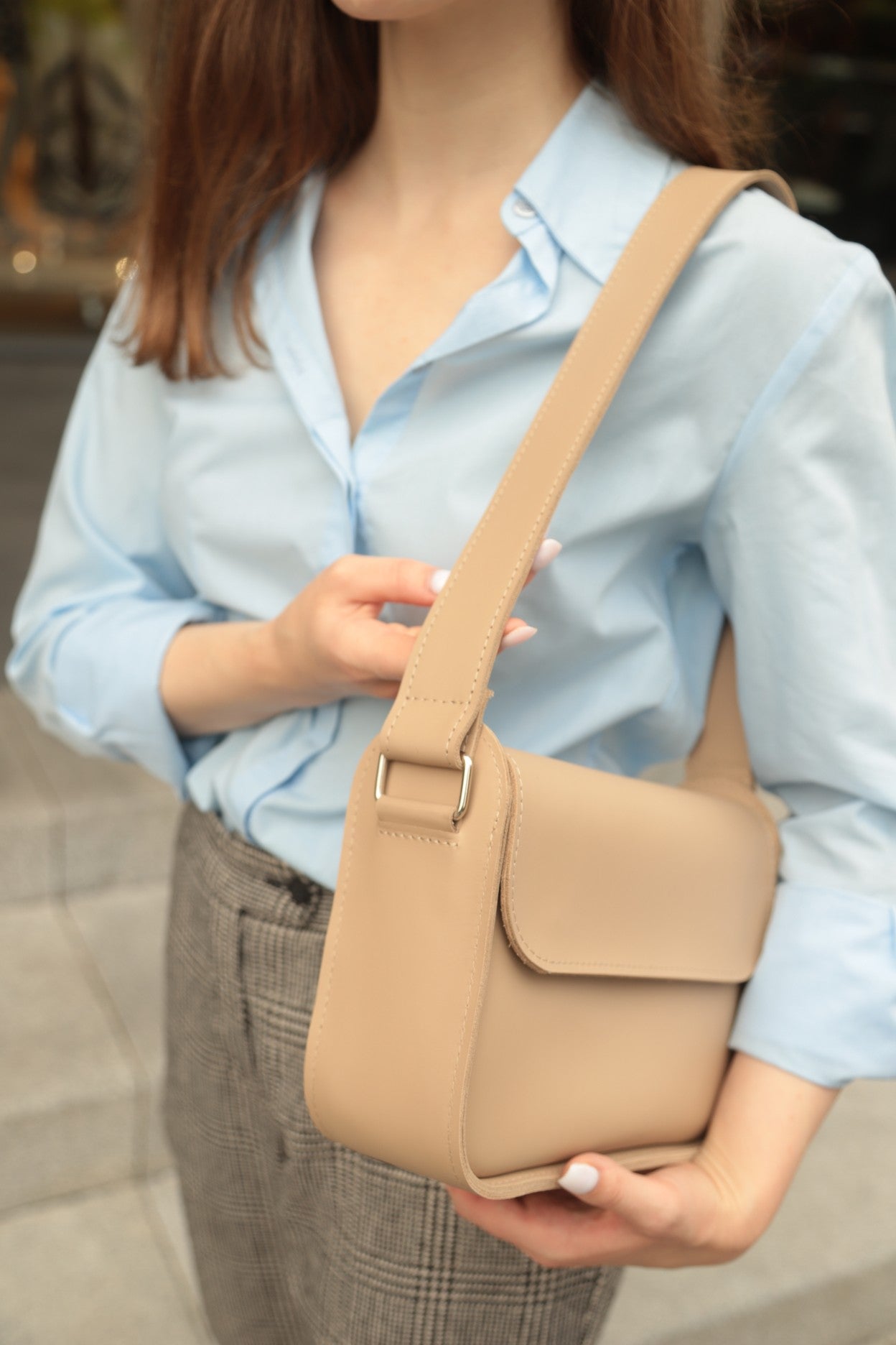 Leather women crossbody bag: "Beget XL"