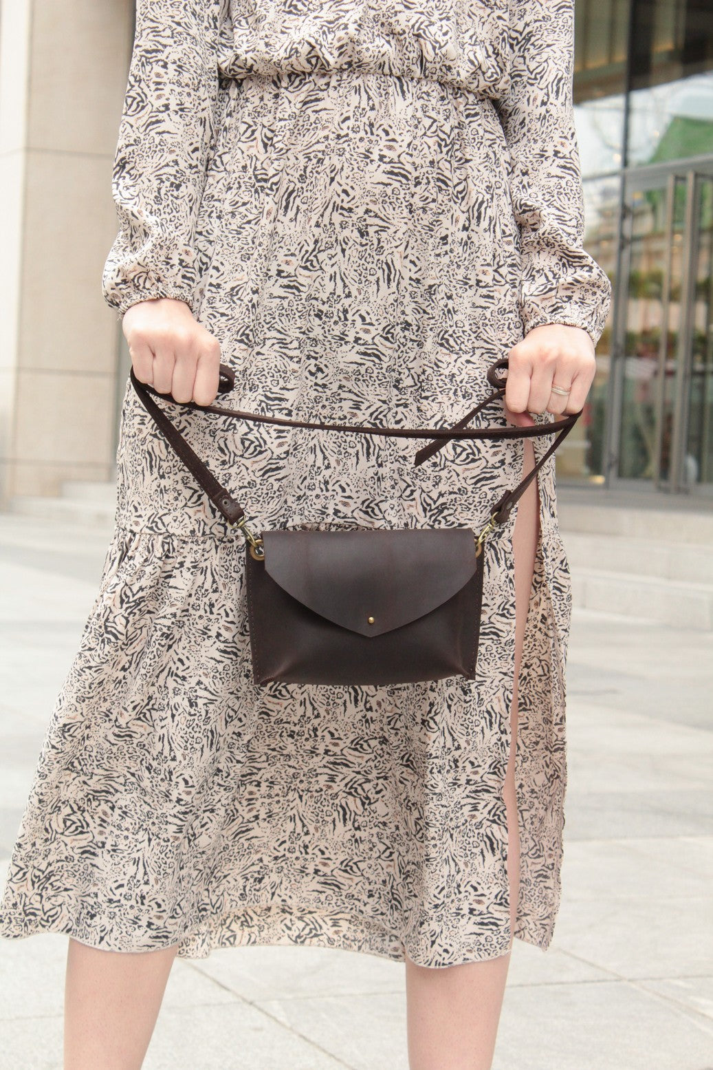 Leather women small handbag: "Tina"