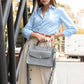 Stylish women leather bag gray