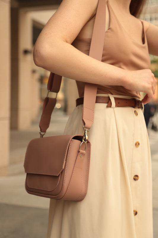 Leather women crossbody bag: "Milana"