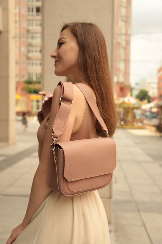 Leather women crossbody bag: "Milana"