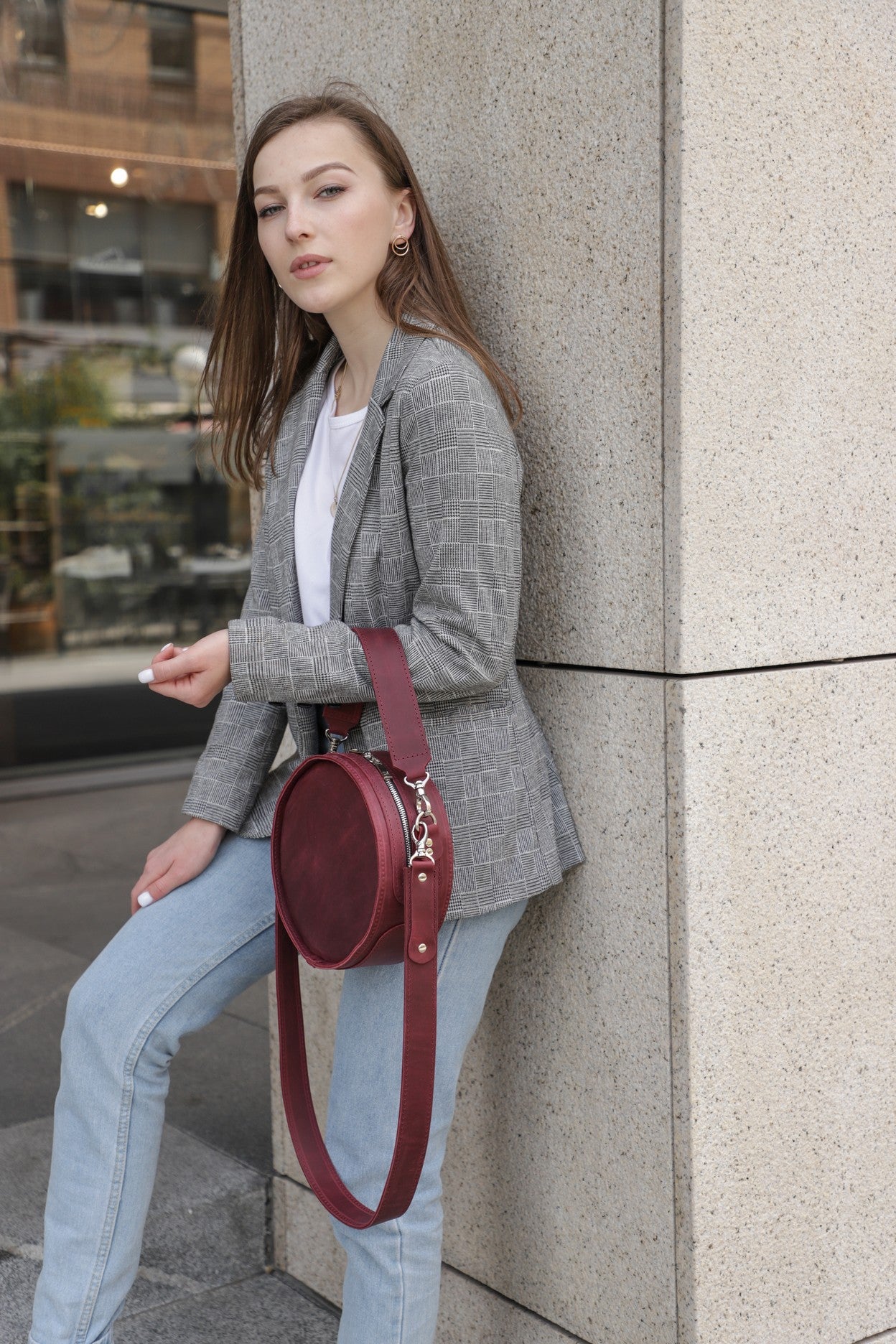 Leather women crossbody bag: "Stella Lux"