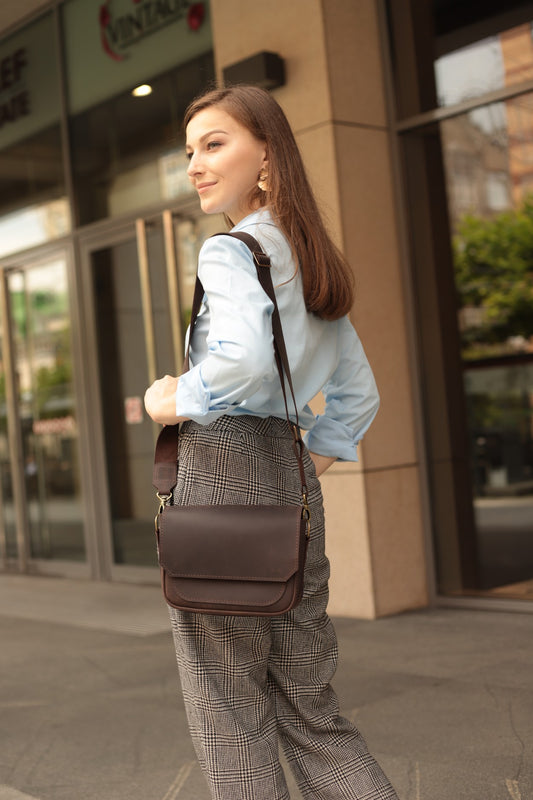 Leather women crossbody bag: "Milana"