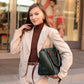 Women large Green leather handbag "Adele"