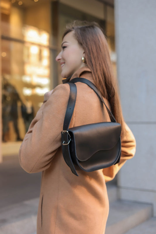 Women leather crossbody bag "Wave"