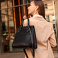 Women large leather Beige handbag "Adele"