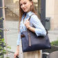 Women leather bag blue