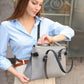 Women leather bag gray