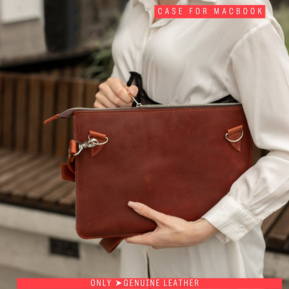 Case for MacBook leather Cognac Model №44